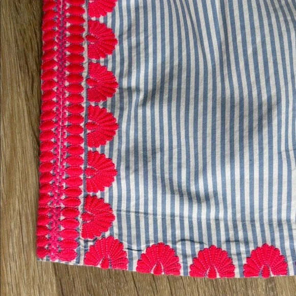 VINEYARD VINES BLUE STRIPED SLEEVELESS DRESS PINK APPLIQUES ZIPPER BACK size 4 - Picture 9 of 11